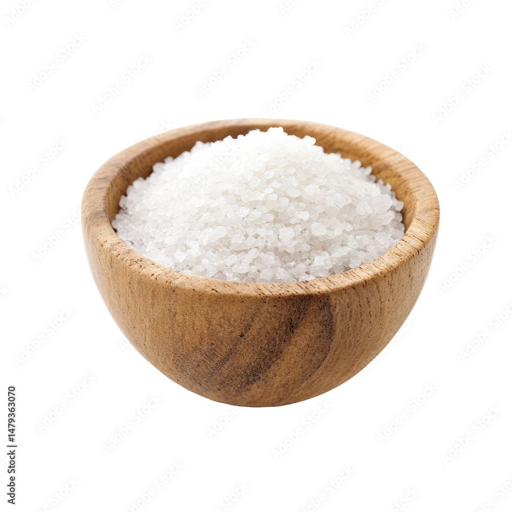 Coarse sea salt in a wooden bowl Coarse sea salt in a wooden bowl