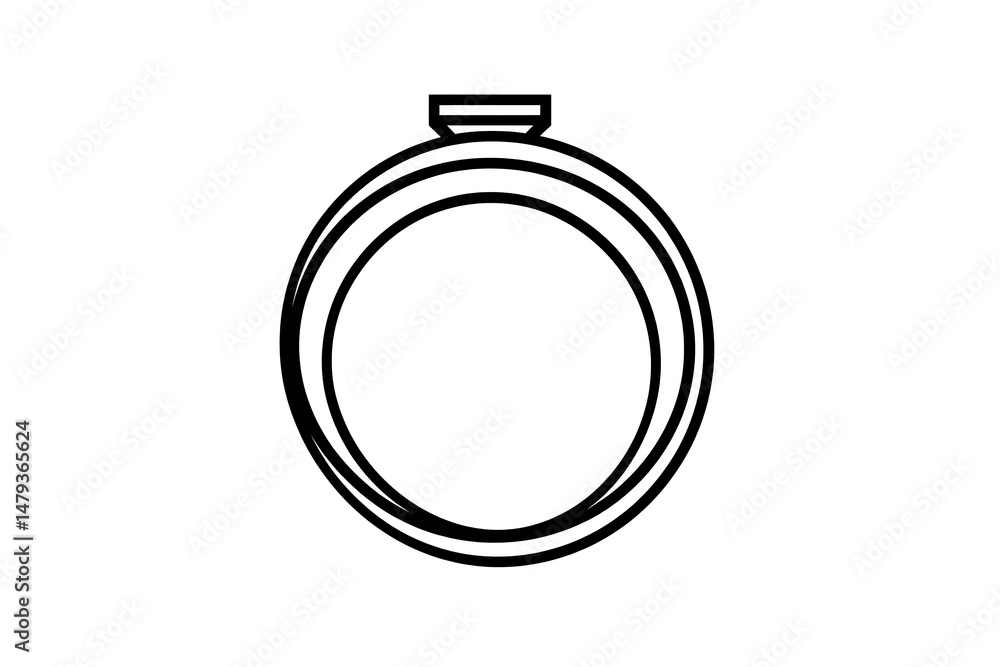 A Simple Line Drawing of a Classic Engagement Ring A Simple Line Drawing of a Classic Engagement Ring