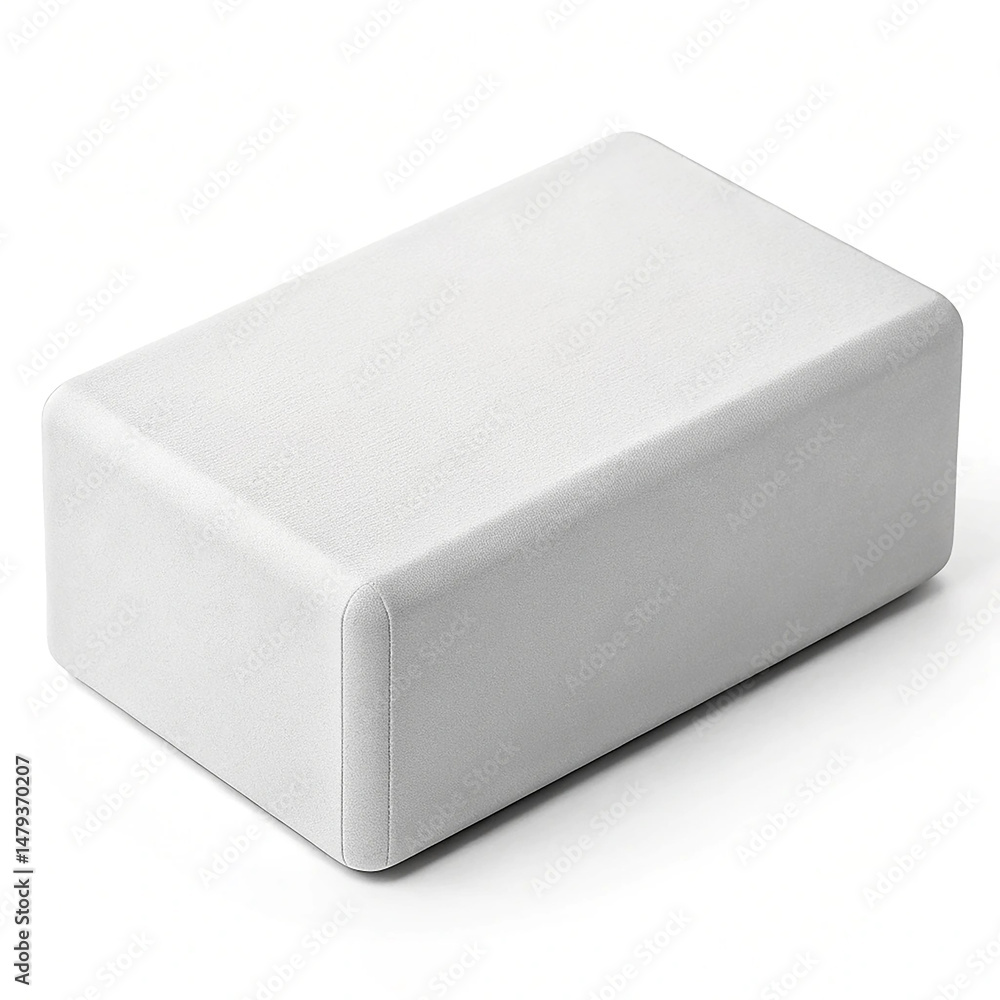 Fototapeta premium Yoga block with soft edges on white background
