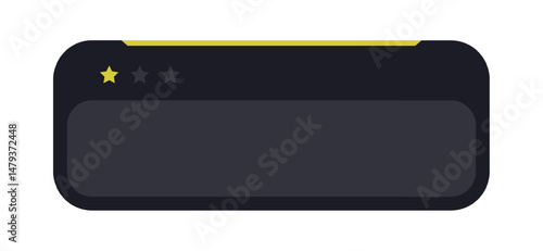 Dark UI Rating Panel with Three Yellow Stars. Minimal Interface Review Bar with Star Icons. Modern Feedback Module in Dark Theme