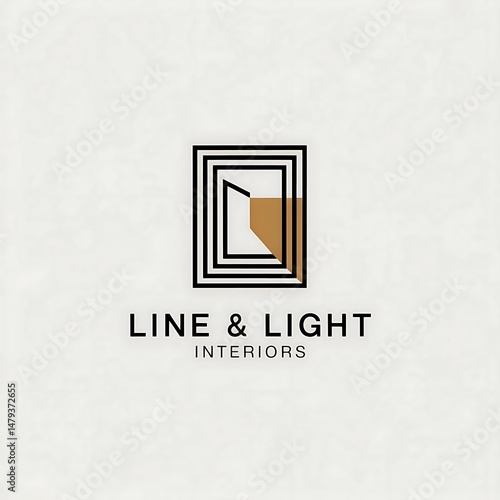Modern geometric logo design symbolizing perspective and interior space