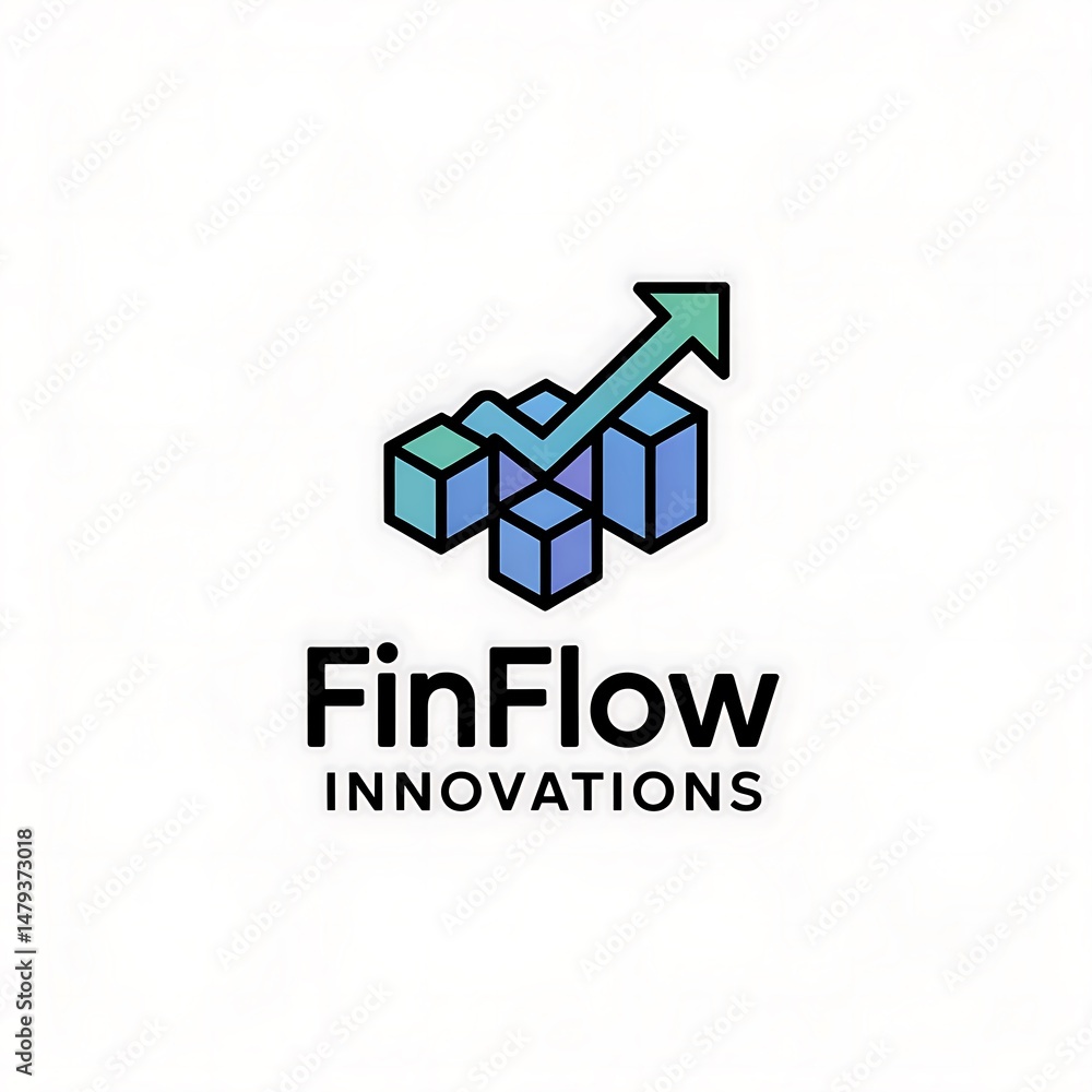 Modern logo for FinFlow Innovations symbolizing financial data growth and progress Modern logo for FinFlow Innovations symbolizing financial data growth and progress