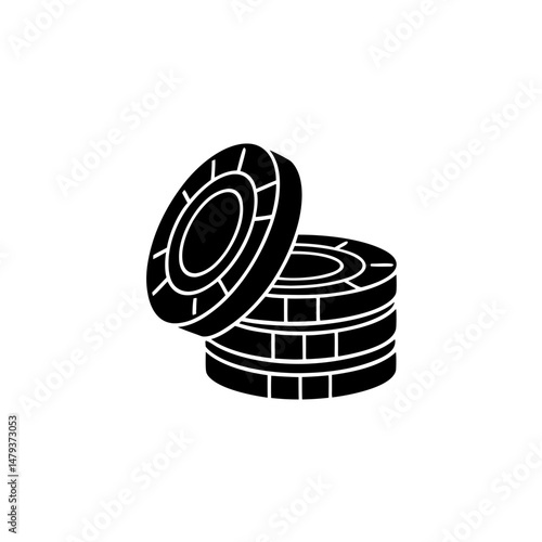 creative details Outline silhouette Coins stack icon vector illustration