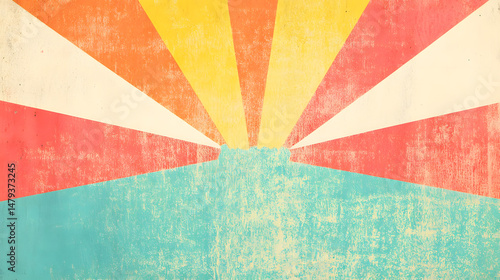 Retro Sunburst Design: Colorful Rays