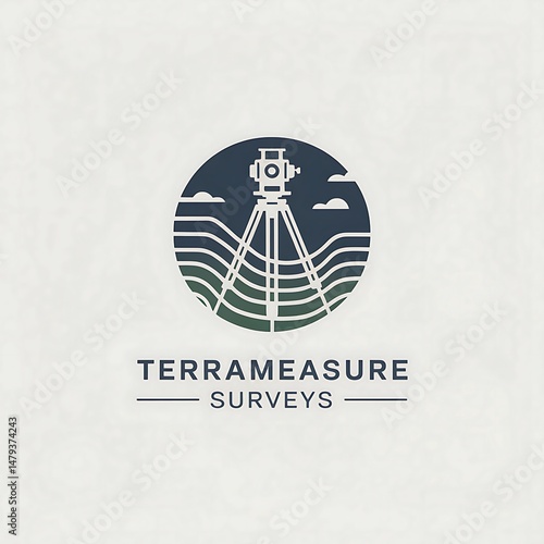 Wallpaper Mural Professional logo featuring surveying equipment for precise land measurement and mapping services Torontodigital.ca