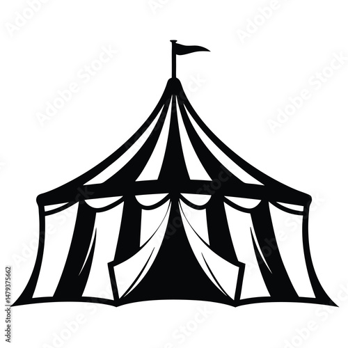 Classic Circus Tent Big Top Striped Canvas Show Carnival Festival