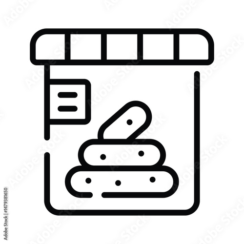 A line style icon of stool sample