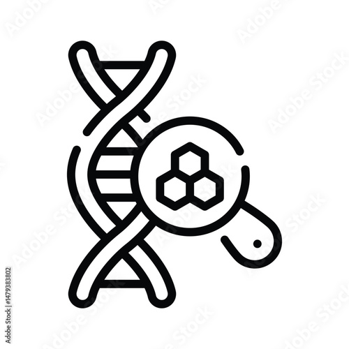 Dna research icon designed in outline style