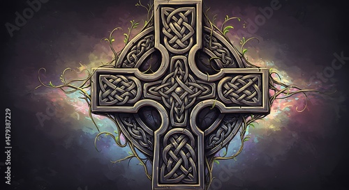 Celtic Cross Eternal Faith Tattoo This Celtic cross tattoo, with its intricate knotwork, represents eternal faith and the intertwining of heaven and earth, a timeless symbol of Christian devotion.