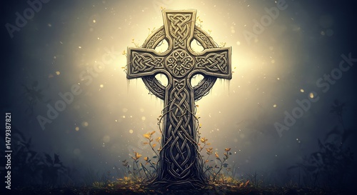 Celtic Cross Eternal Faith Tattoo This Celtic cross tattoo, with its intricate knotwork, represents eternal faith and the intertwining of heaven and earth, a timeless symbol of Christian devotion.