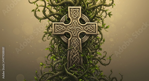Celtic Cross Eternal Faith Tattoo This Celtic cross tattoo, with its intricate knotwork, represents eternal faith and the intertwining of heaven and earth, a timeless symbol of Christian devotion.