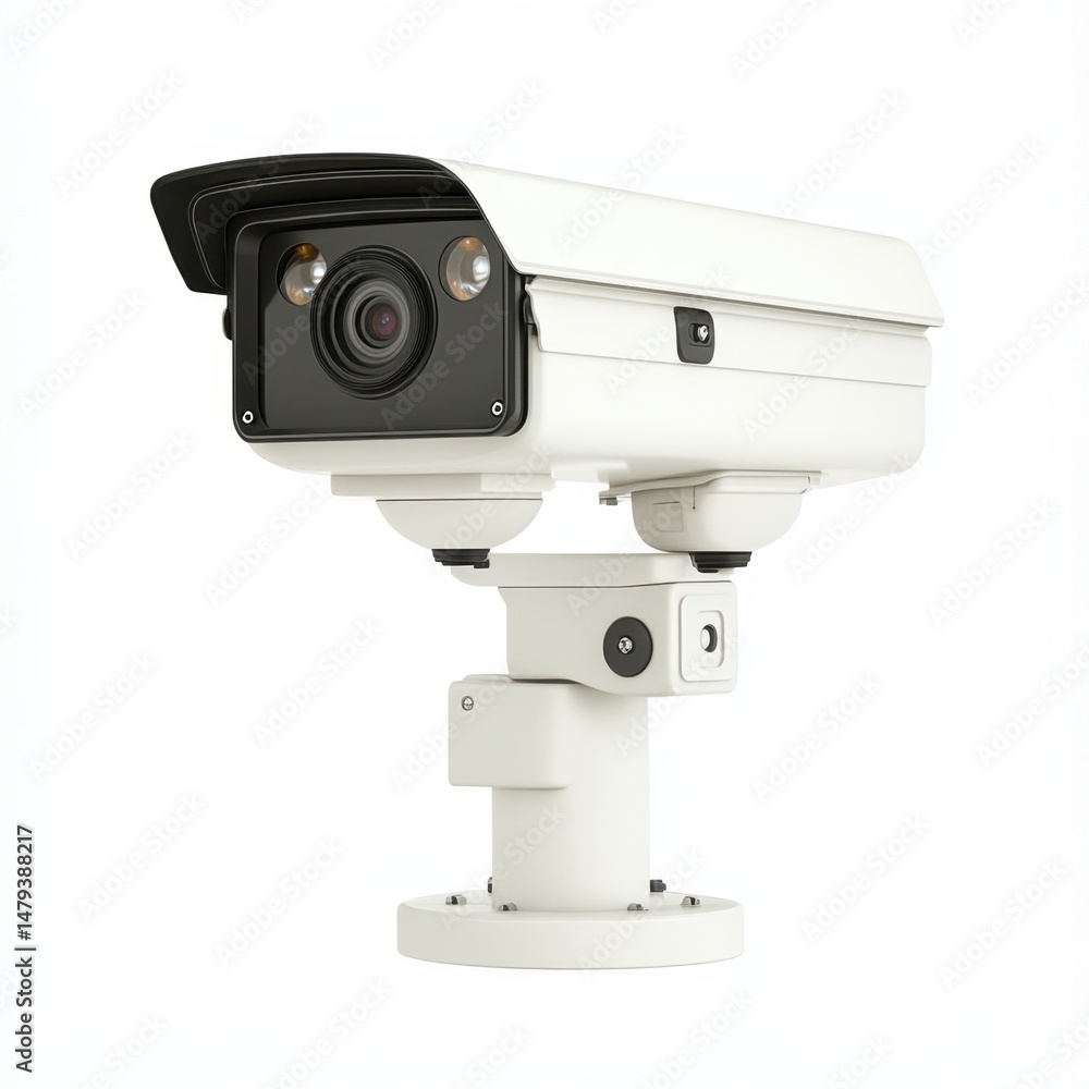 Security camera on white background close up surveillance technology for safety and protection monitoring system device for crime prevention Security camera on white background close up surveillance technology for safety and protection monitoring system device for crime prevention