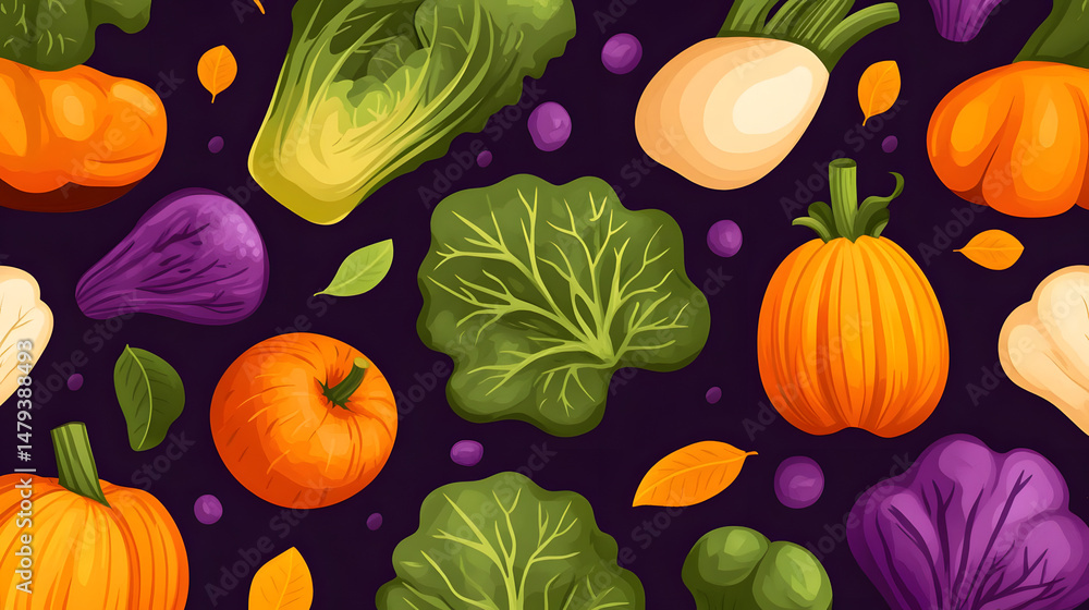 Vibrant Autumn Vegetables Harvest