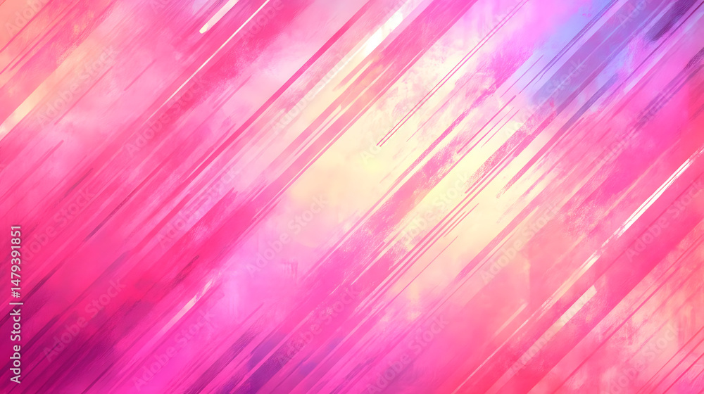 Pink Diagonal Stripes Abstract Art