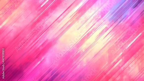 Obraz na płótnie Pink Diagonal Stripes Abstract Art w salonie