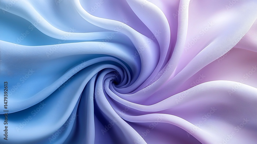 Obraz premium Beautifully faded blue and lavender fabric texture with soft pastel swirls for fashion use