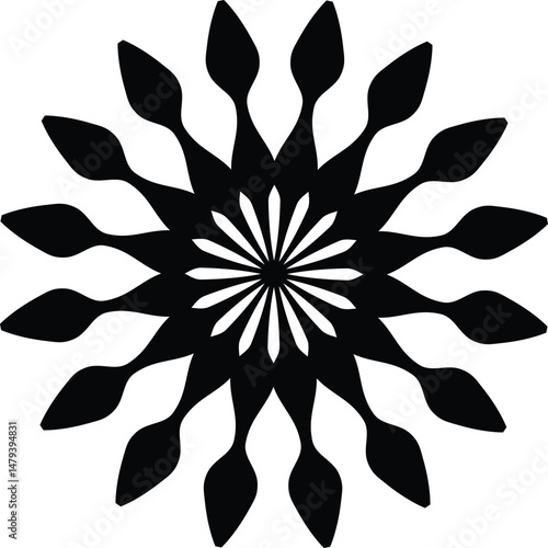 Black Flower Outline Silhouettes Stockn ...