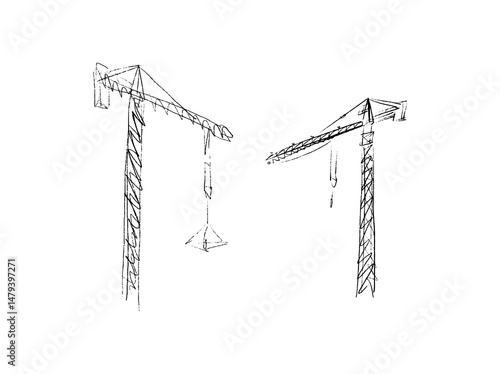 Building crane sketch
