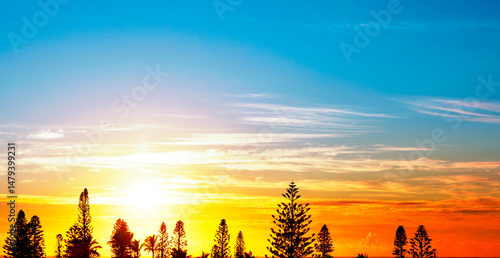 sonnenaufgang an der sunshine Coast in Australien