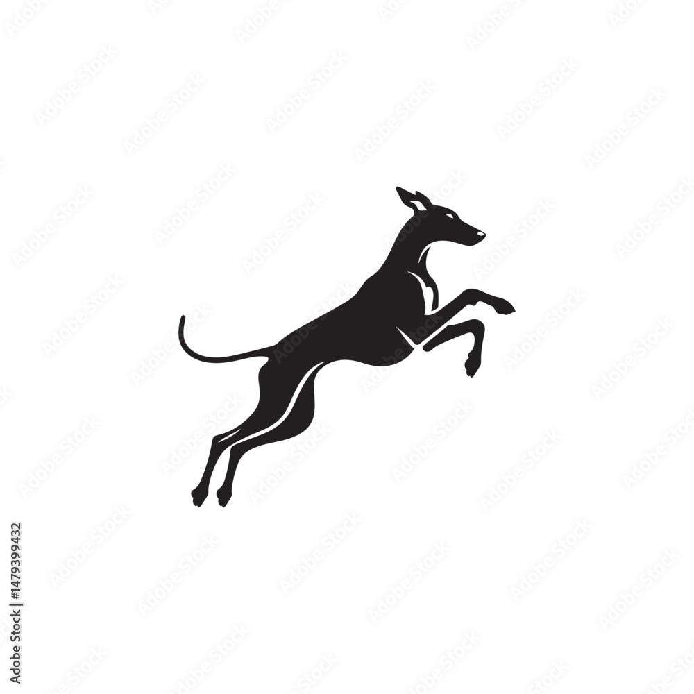 Obraz premium Elegant Azawakh Dog Silhouette Vector – Sleek, graceful African breed outline perfect for pet-themed designs, digital art, merchandise, breed-specific projects, decals, and creative ventures. 