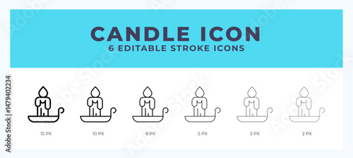 Candle line icon vector illustration in trendy style.