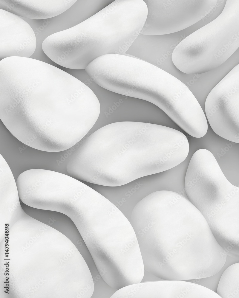 Obraz premium Abstract White Shapes Background, Minimalist Style, Clean Aesthetic, Smooth Texture, Modern Design, Studio Shot, Neutral Color Palette, Full Frame