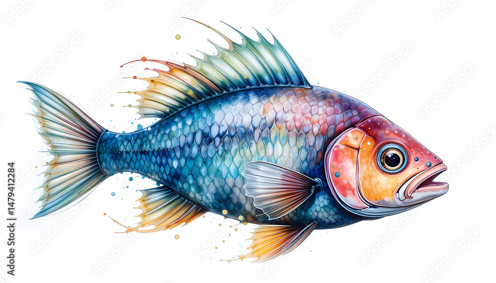 watercolor fish painting