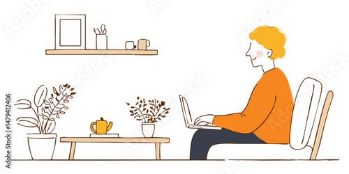 A person working or studyin...