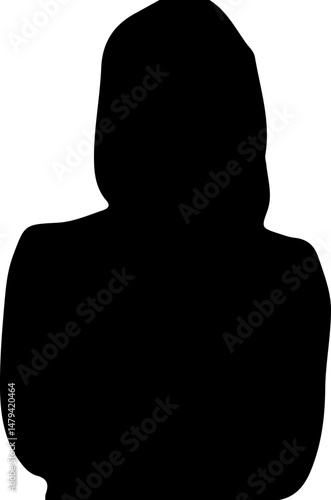 Silhouette of a stressed woman