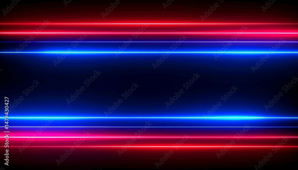 Vibrant neon lines in red and blue create a striking visual effect against a dark background Vibrant neon lines in red and blue create a striking visual effect against a dark background