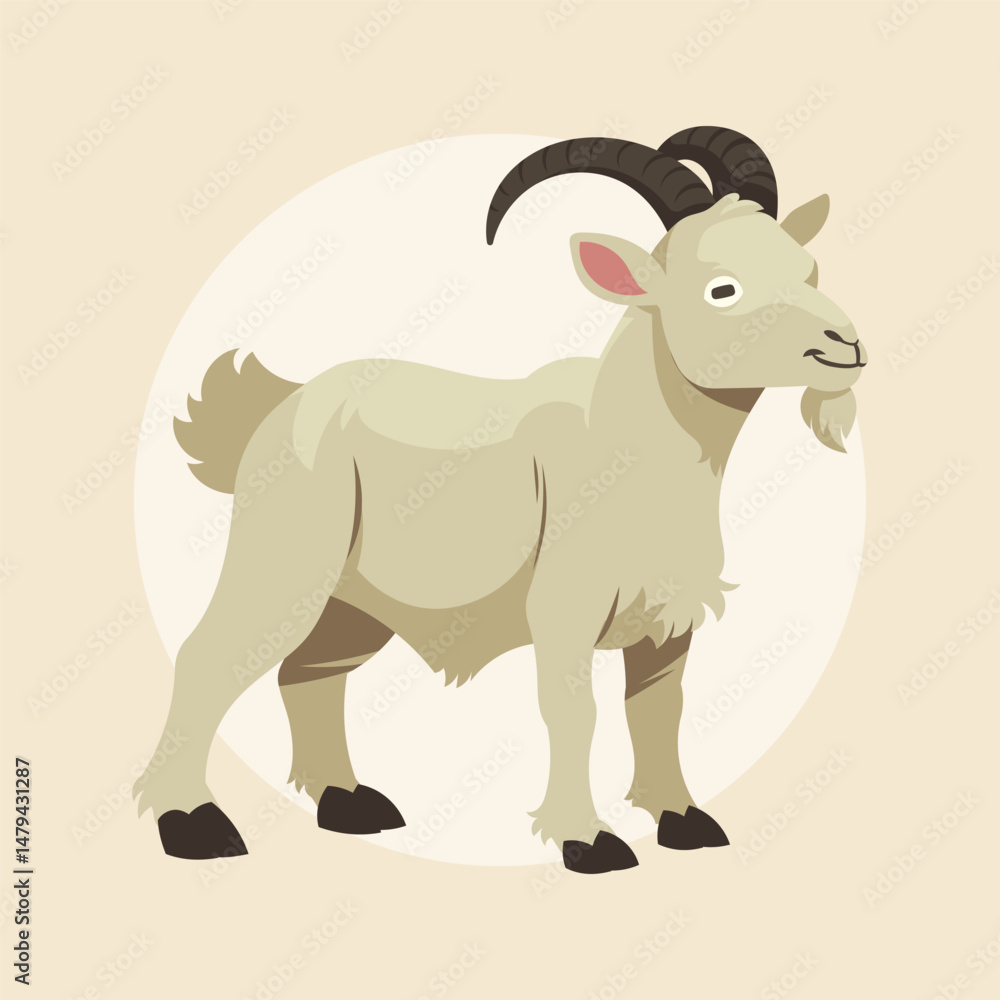 Fototapeta premium Flat Vector Animal Mamalia Eid Al Adha Illustration