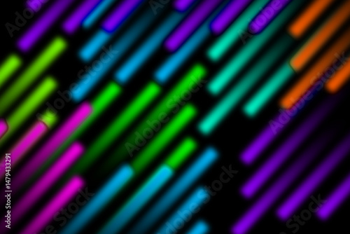 Vibrant Multicolor Neon Diagonal Light Streaks Background
