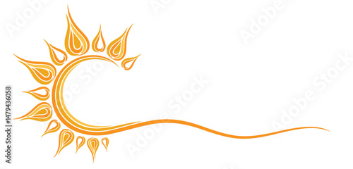 A stylized symbol of the summer sun.