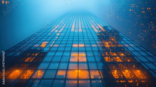 Wallpaper Mural Modern skyscraper, city lights reflected Torontodigital.ca