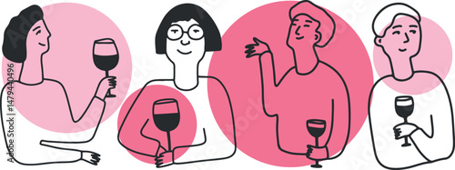 Winemaking. The process of making wine. Drawing, engraving, ink, line art, vector	
