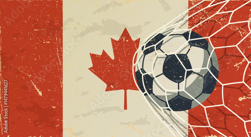 Canada flag with retro vintage concept
