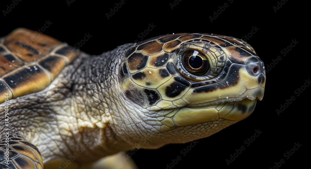 Adorable Hawksbill Sea Turtle close up stunning detail captivating wildlife beauty Adorable Hawksbill Sea Turtle close up stunning detail captivating wildlife beauty
