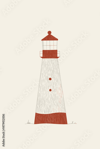 Lighthouse illustration with minimalistic design