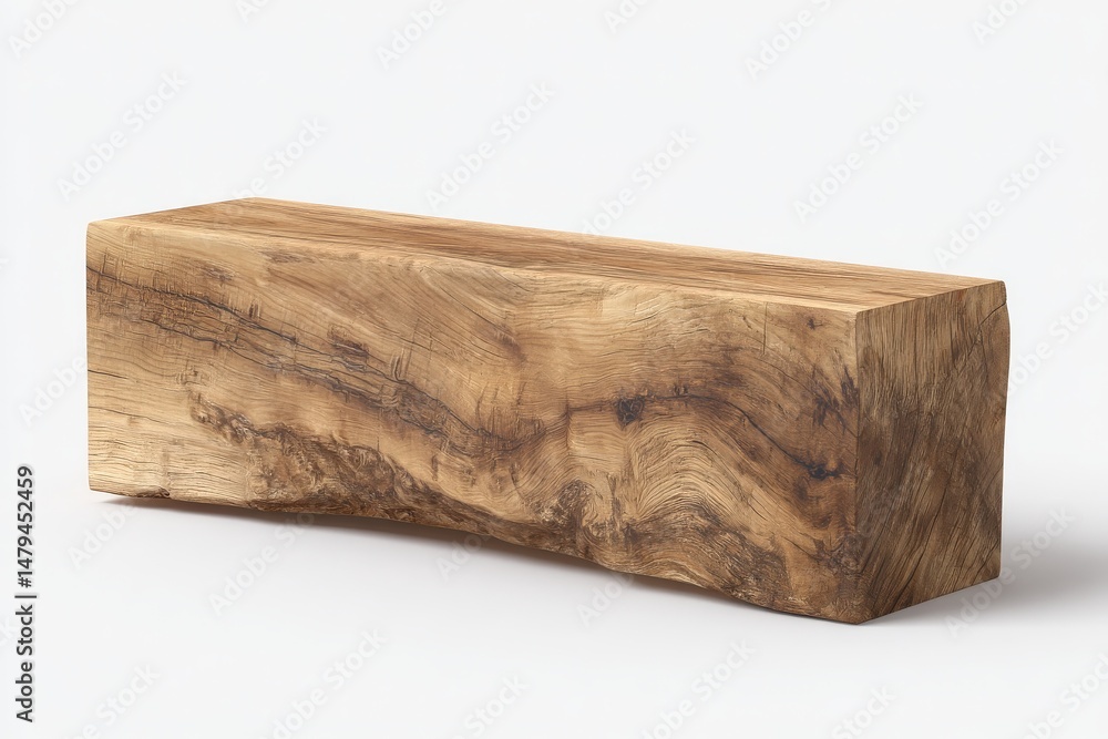 Fototapeta premium Rustic wooden bench with natural wood grain and unique texture. A beautiful addition to any space.