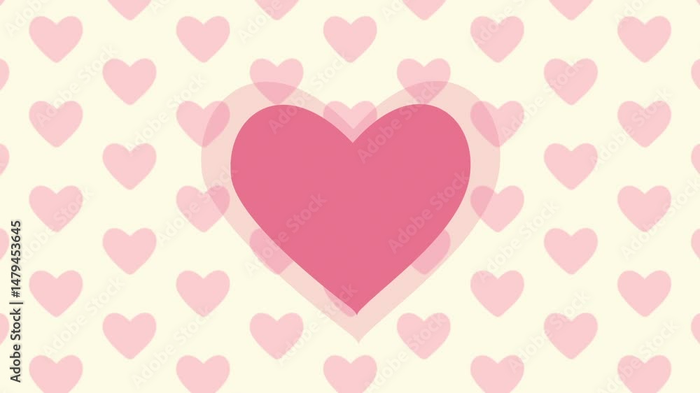 Pink Heart Pattern on Cream Background Symbolizing Love and Romance Pink Heart Pattern on Cream Background Symbolizing Love and Romance