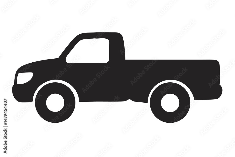 Pickup Truck Silhouette Illustration, Off-Road Vehicle Outline, Pickup Design Graphic Pickup Truck Silhouette Illustration, Off-Road Vehicle Outline, Pickup Design Graphic