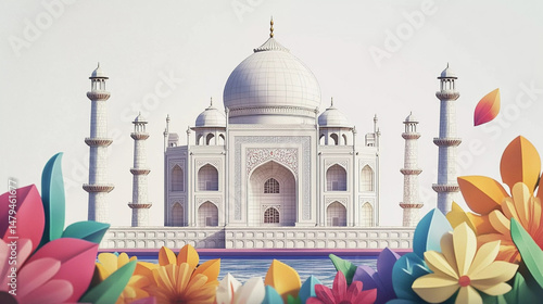 Taj mahal beautiful sketch illustration