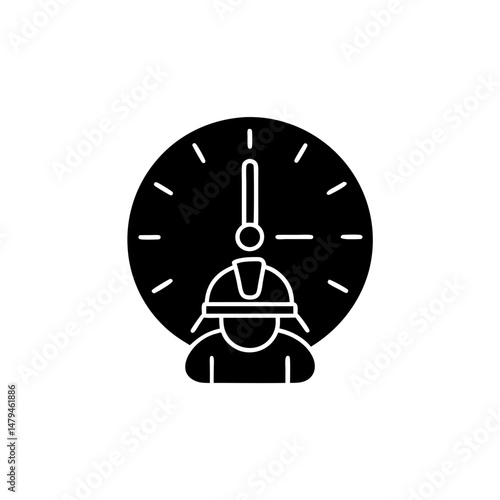 creative details Outline silhouette Extra hours icon vector illustration