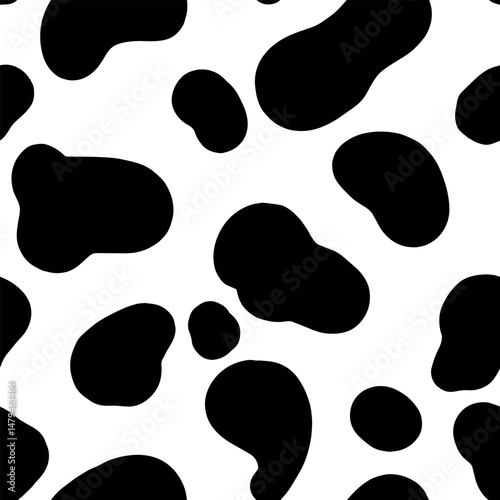Cow texture pattern. Animal skin template. Spot background. doodle style for wallpaper, pattern fills, web page background, surface textures.