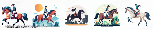 Vector of a horse rider.