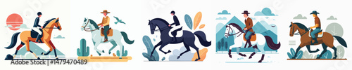 Vector of a horse rider.