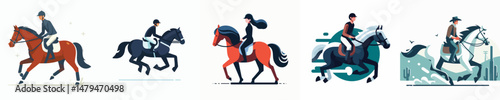 Vector of a horse rider.