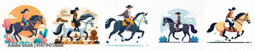 Vector of a horse rider.