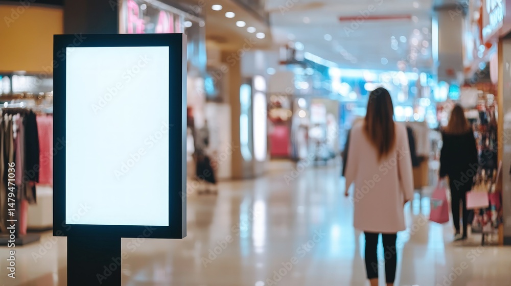 Obraz premium Blank digital display in shopping mall environment for advertising purposes