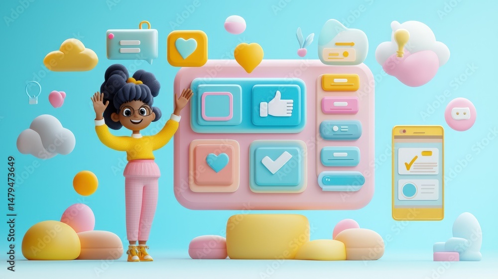 Obraz premium Child interacting with digital interface